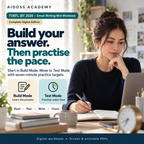 Edición digital completa: el modo Build favorece el aprendizaje antes del modo Test, con objetivos de práctica de siete minutos. Escena de estudio ilustrativa.