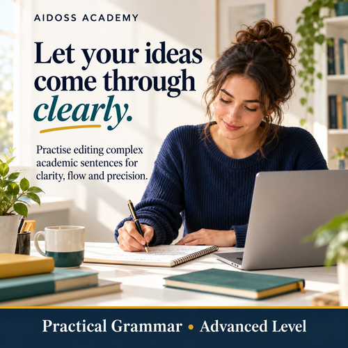 Edit academic sentences for clarity and precision. Illustrative study scene.