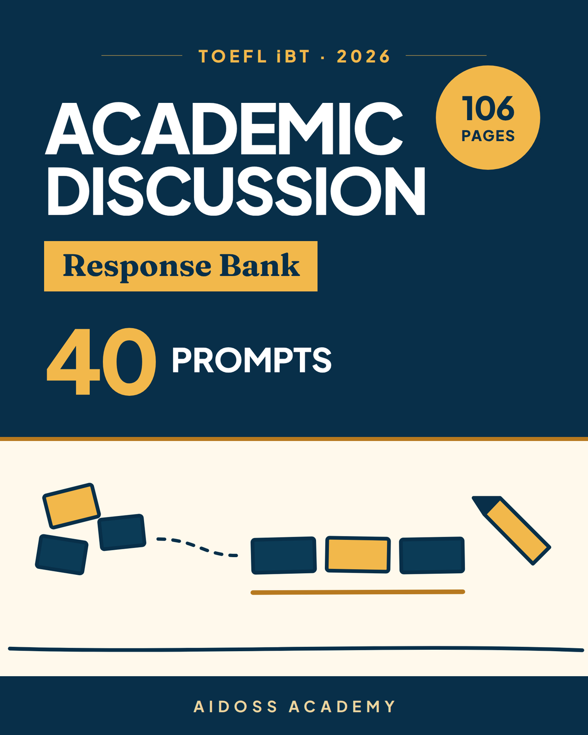 TOEFL iBT 2026 Academic Discussion Response Bank — Aidoss Academy cover