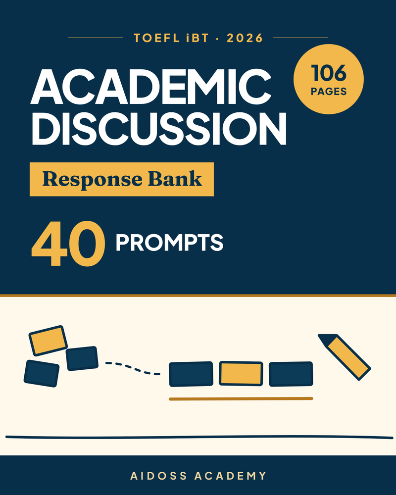 بنك إجابات Academic Discussion لاختبار TOEFL iBT 2026