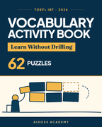 TOEFL iBT 2026 Academic Vocabulary Activity Book cover, 62 puzzles
