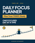 TOEFL iBT 2026毎日の集中力・生産性プランナー（Aidoss Academy）の表紙