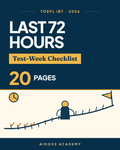 TOEFL iBT 2026: lista de comprobación de las últimas 72 horas, portada de Aidoss Academy