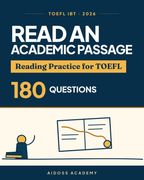 TOEFL iBT 2026 Read an Academic Passage Practice Book cover, 180 questions