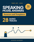 غلاف نماذج إجابات وقوالب Speaking لاختبار TOEFL iBT 2026 من Aidoss Academy