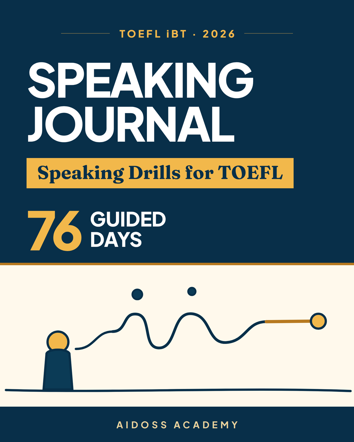 TOEFL iBT 2026 Speaking Practice Journal — Aidoss Academy cover