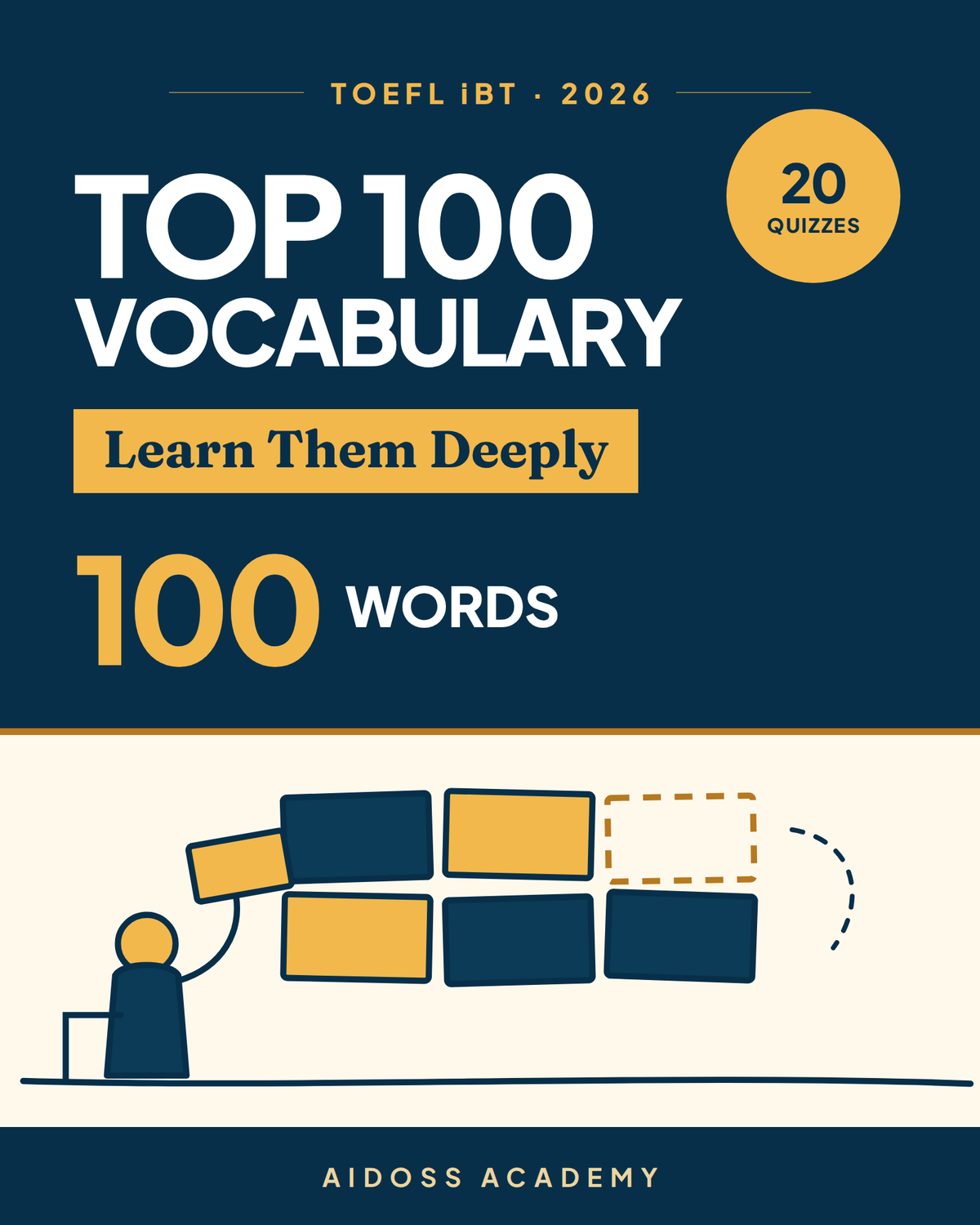 TOEFL iBT 2026 Top 100 Vocabulary — Aidoss Academy cover