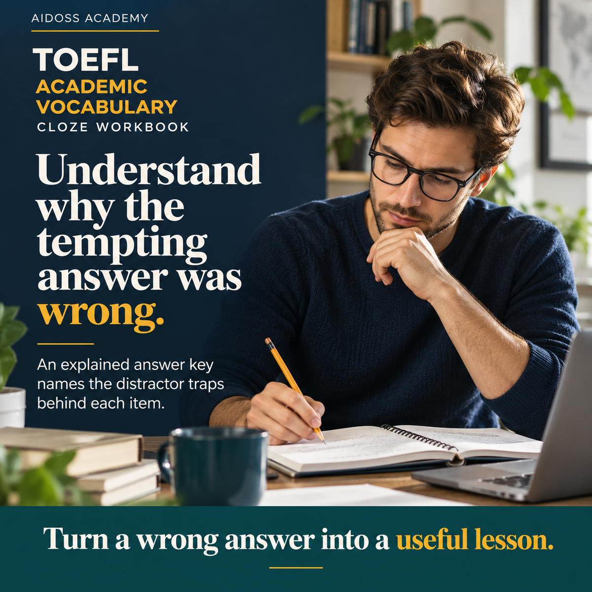 Learn why tempting answers are wrong through explained answers. Illustrative study scene.